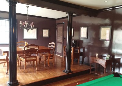 brown and black painted dining room