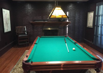 Billiards table in room.