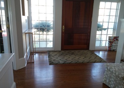 view of entryway landing and door