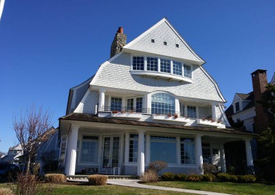 white new england house with columns